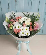 Букет цветов из:  Розы, Лизиантусы и Хризантемы в Рошале