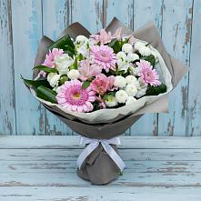 Букет цветов из:  Герберы, Альстромерии и Хризантемы #REPLACE_PRED# Рошале