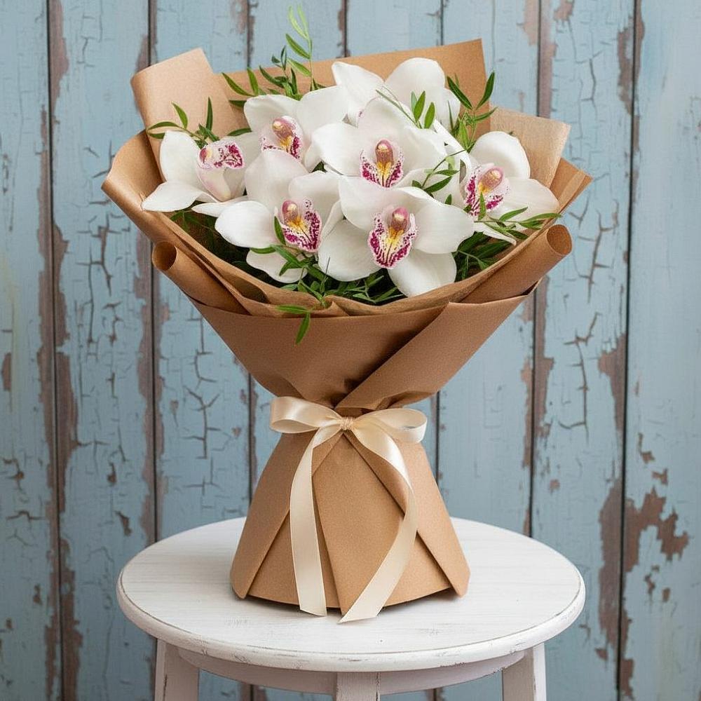 Букет цветов из: Орхидеи и Розы в Рошале