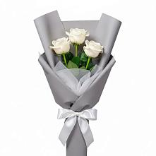 Букет 3 белые розы #REPLACE_PRED# Рошале