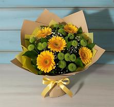 Букет цветов из:  Герберы и Хризантемы в Рошале
