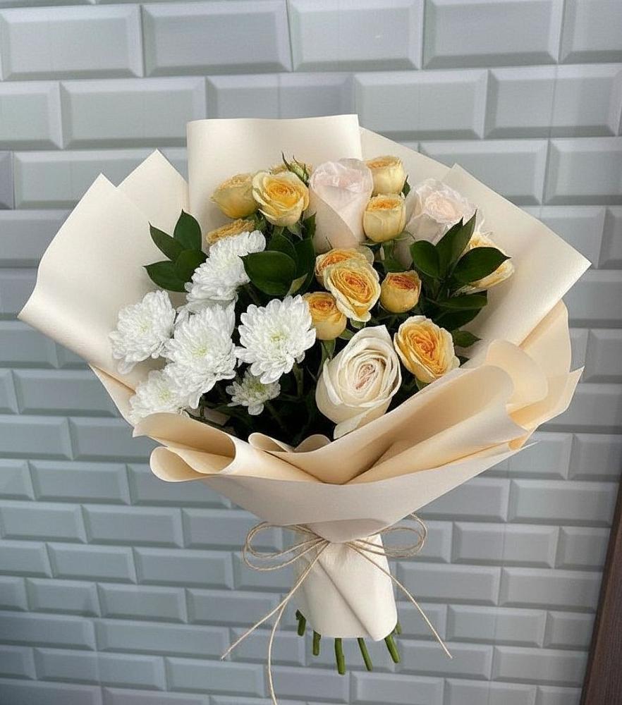 Букет цветов из: Розы и Хризантемы в Рошале