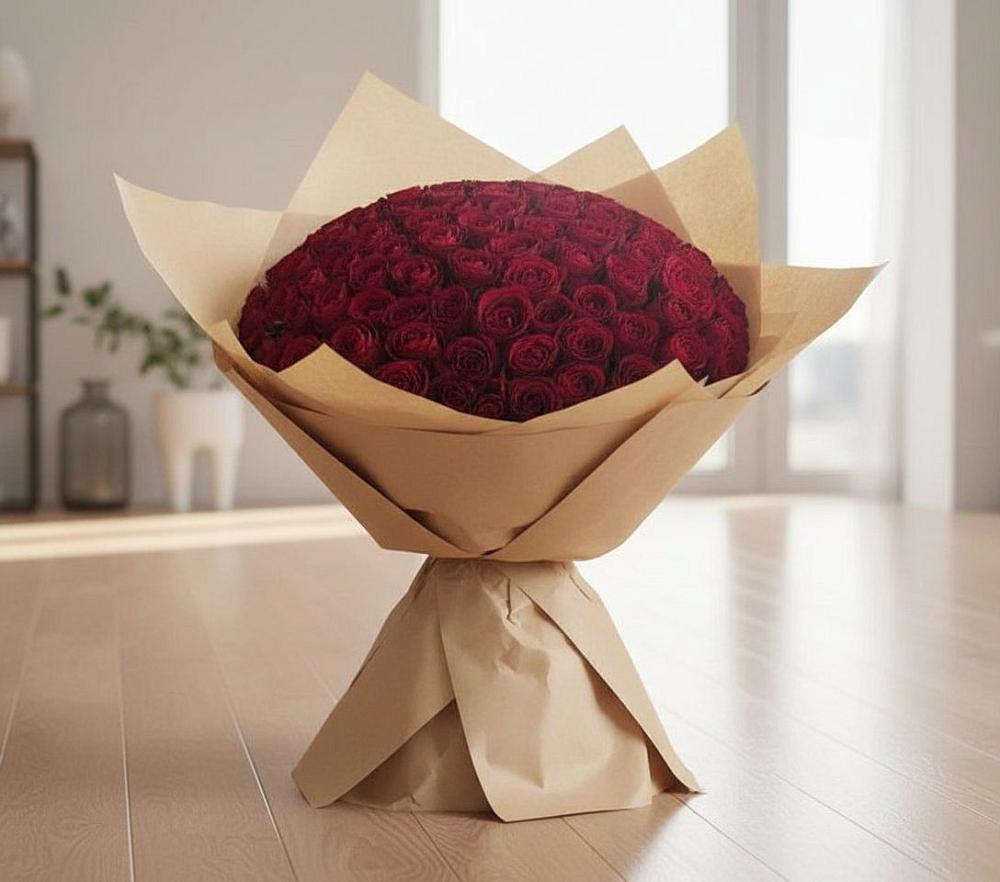 Букет 101 Красная роза в Рошале