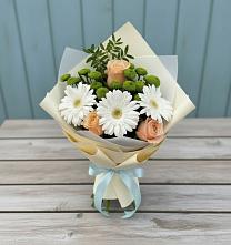 Букет цветов из:  Герберы, Розы и Хризантемы в Рошале
