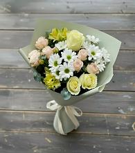 Букет цветов из:  Альстромерии, Розы и Хризантемы в Рошале