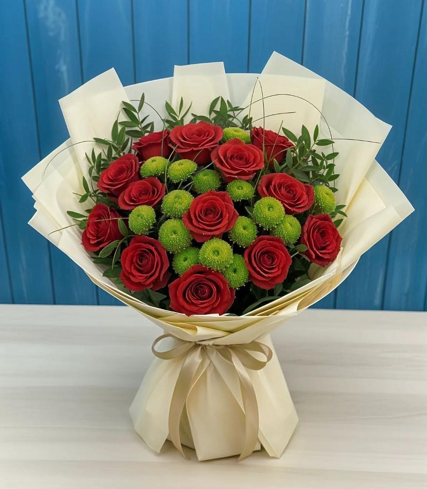 Букет цветов из: Розы и Хризантемы в Рошале